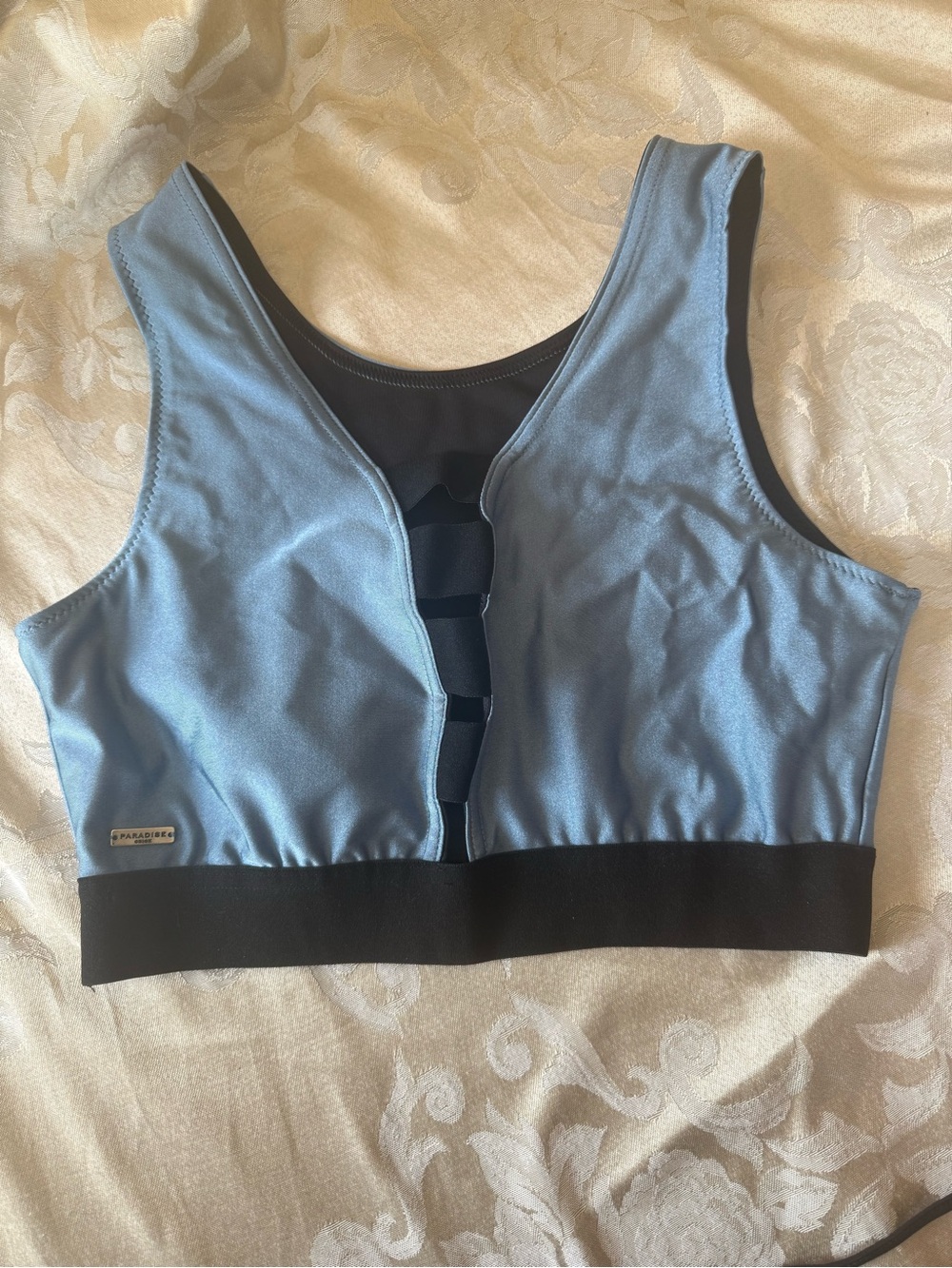 Paradise Chick Polewear Blue and Black Top-Size Med